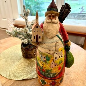Jim Shore Heartwood Creek Santa with Village Scene